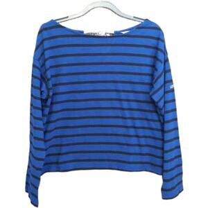 Levi’s Blue Black Stripe Long Sleeve Top M NWT Tie Back Knit Pullover